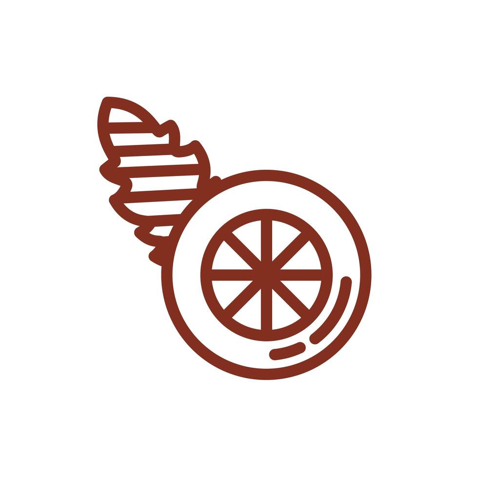 lemon citrus fruit half line style icon vector