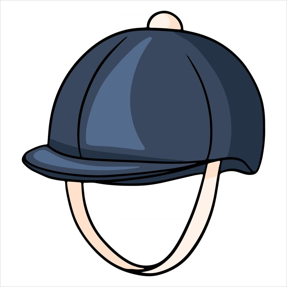 atuendo jinete protección para la cabeza jaquettes casco ilustración en estilo de dibujos animados. vector