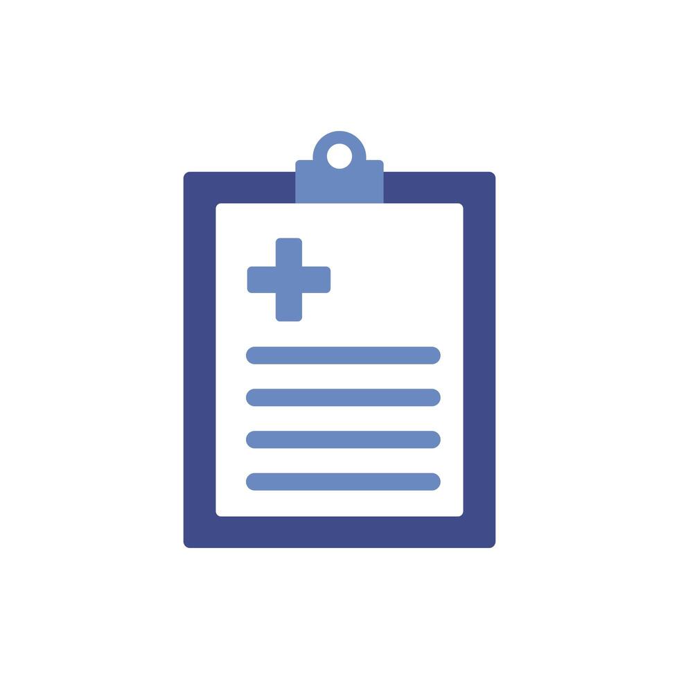 medical check list with rx document flat style icon vector