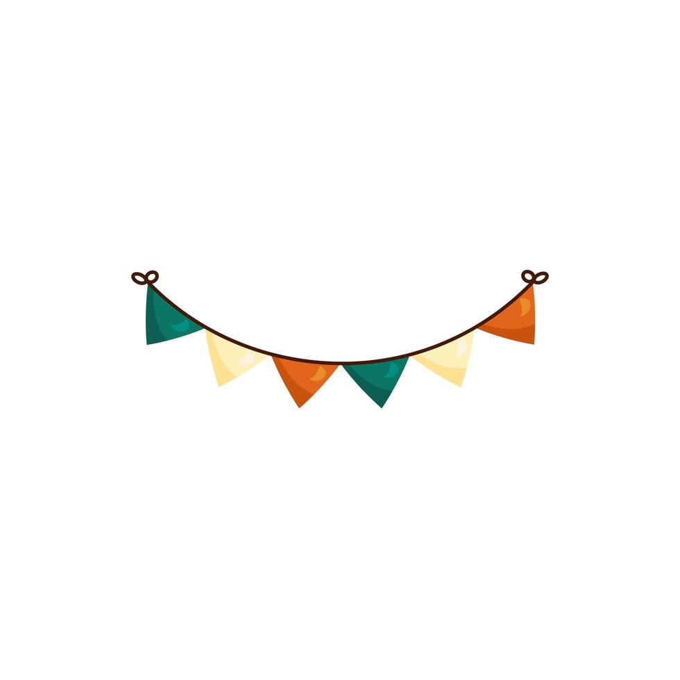 garlands hanging with ireland flag colors detaild style icon vector