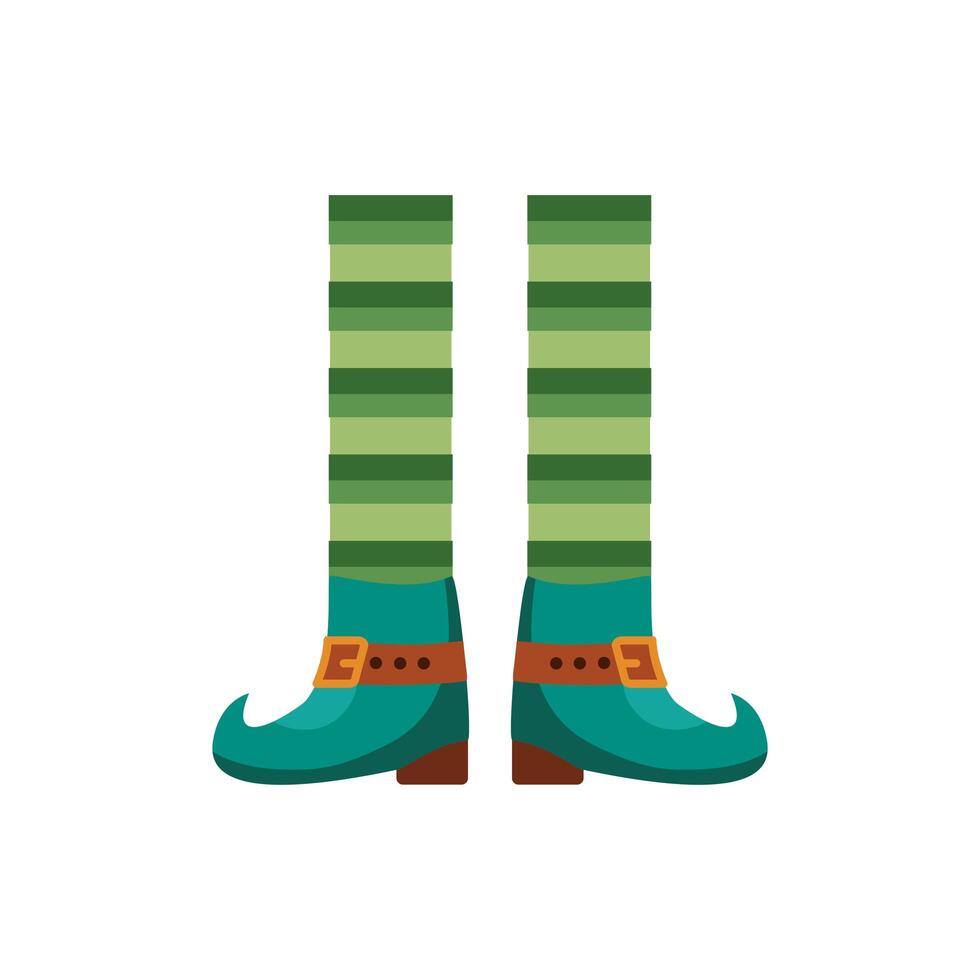 lemprechaun foots with boots shoes detaild style vector