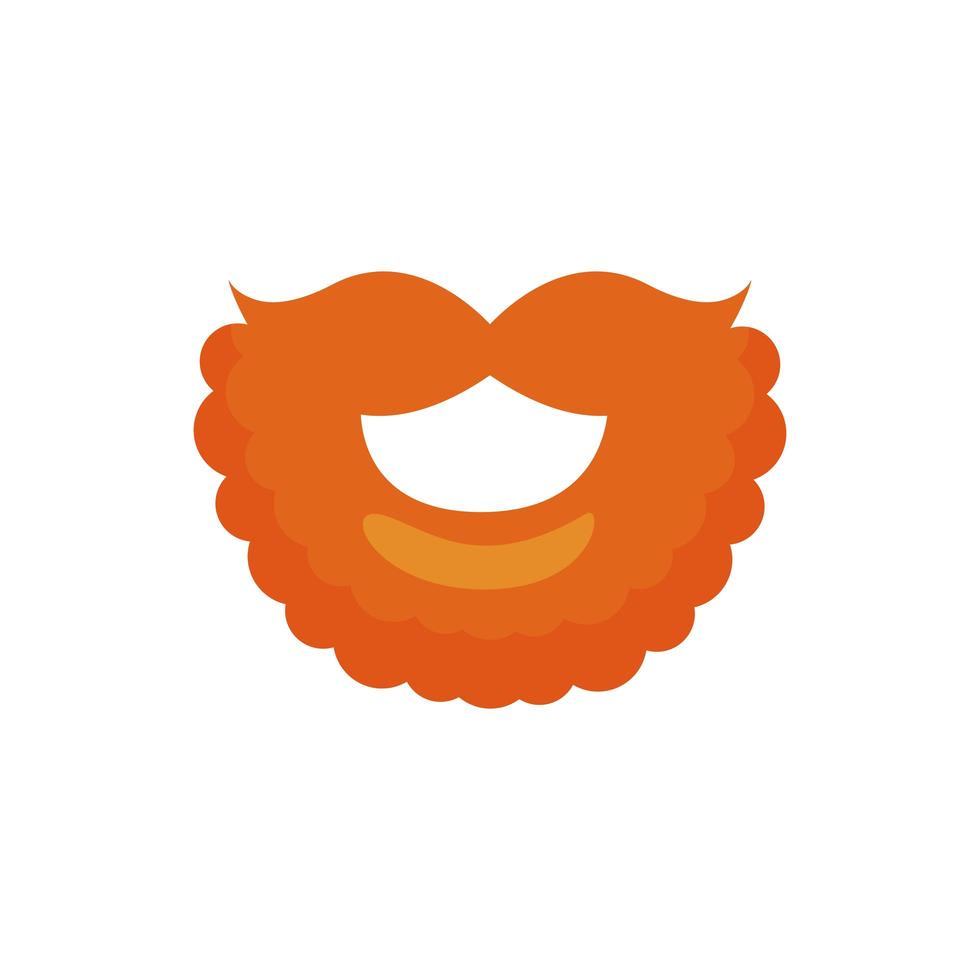 lemprechaun beard and mustache detaild style vector