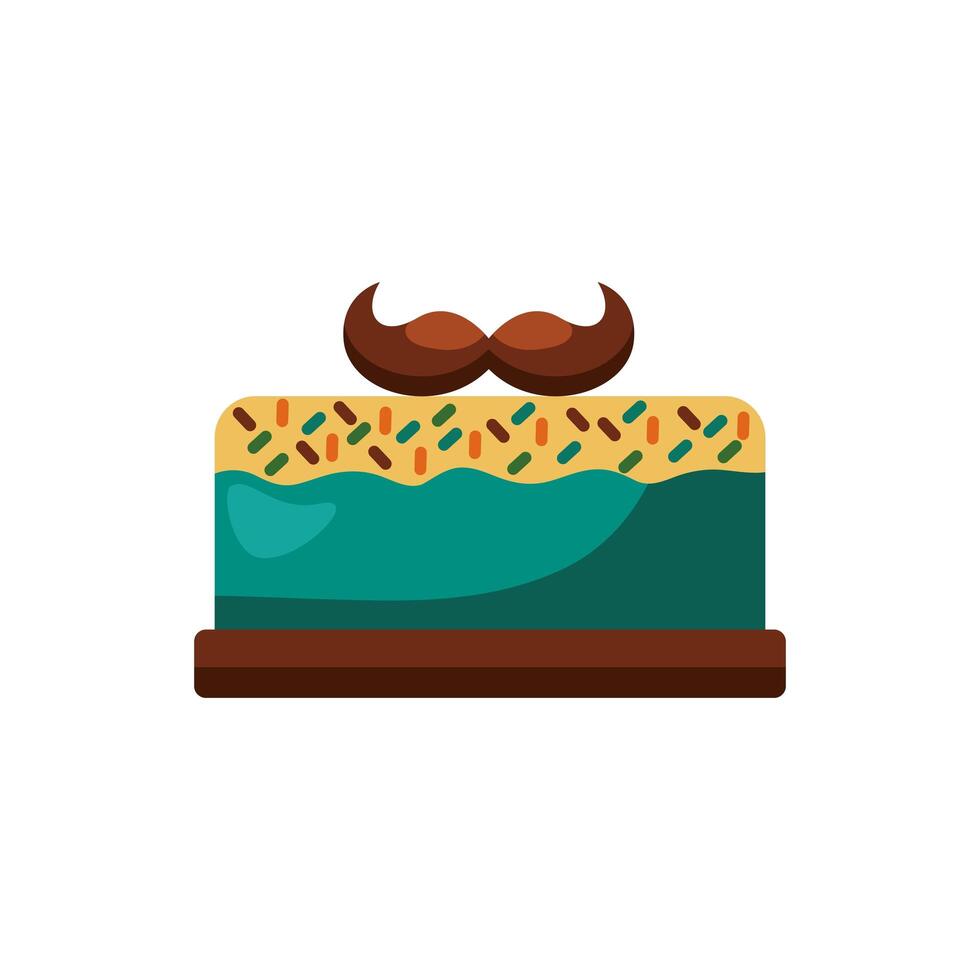 lemprechaun mustache with sweet cake detaild style vector