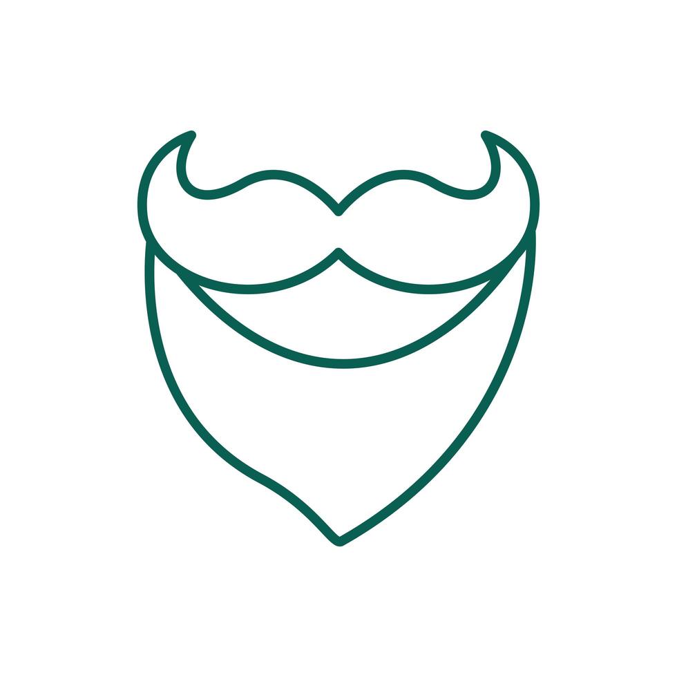 lemprechaun beard and mustache line style vector