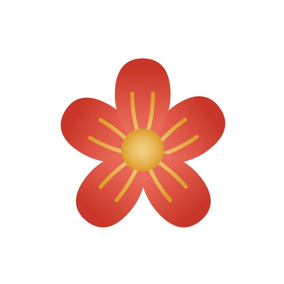 cute flower spring degradient style icon vector