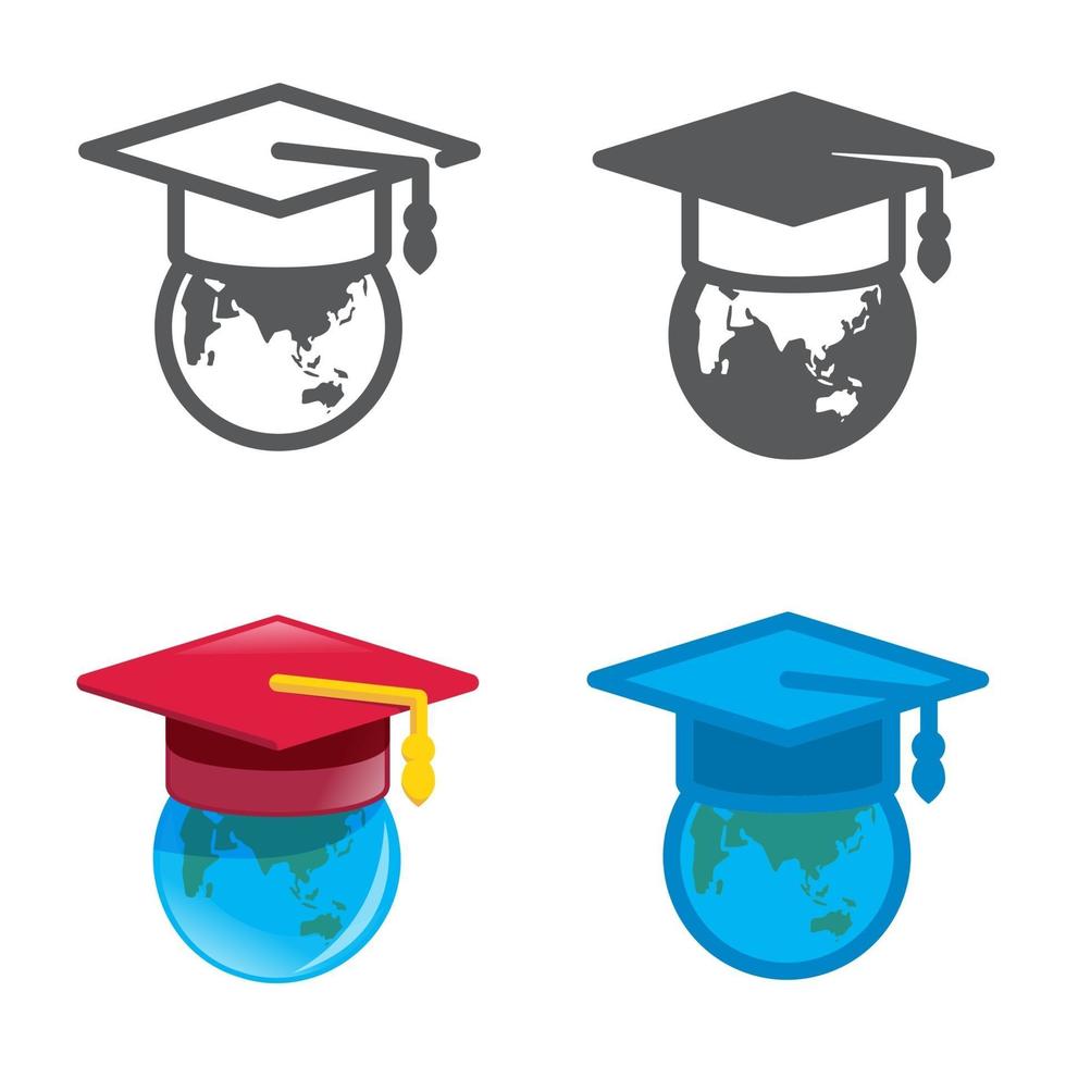 degree cap designed icons set. Vector illustration.