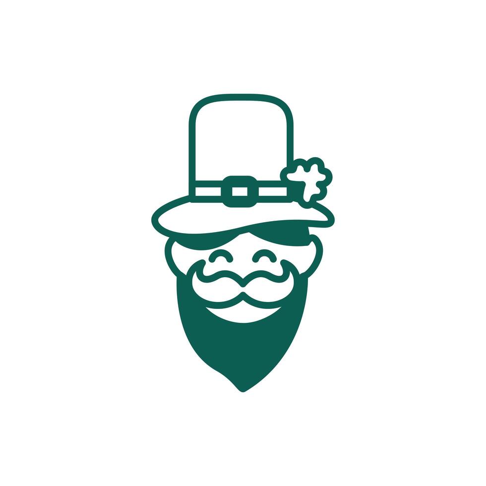 lemprechaun head man line style vector