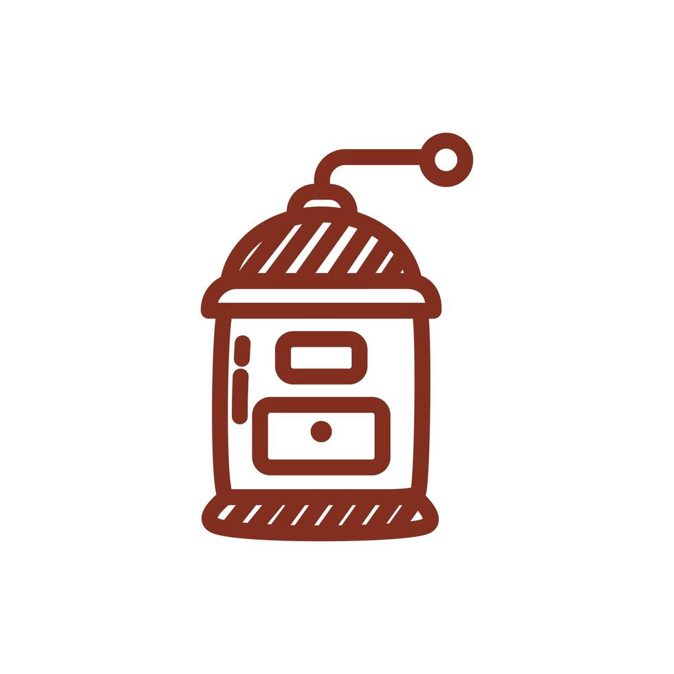 coffee toast machine line style icon vector