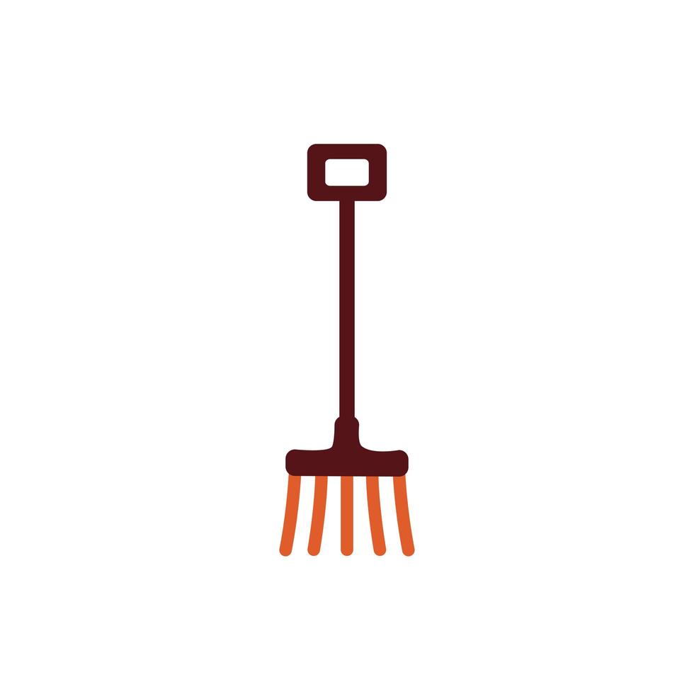 rake farm tool flat style icon vector