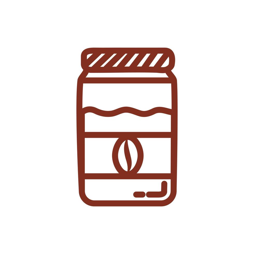 coffee bottle product with seed line style icon vector