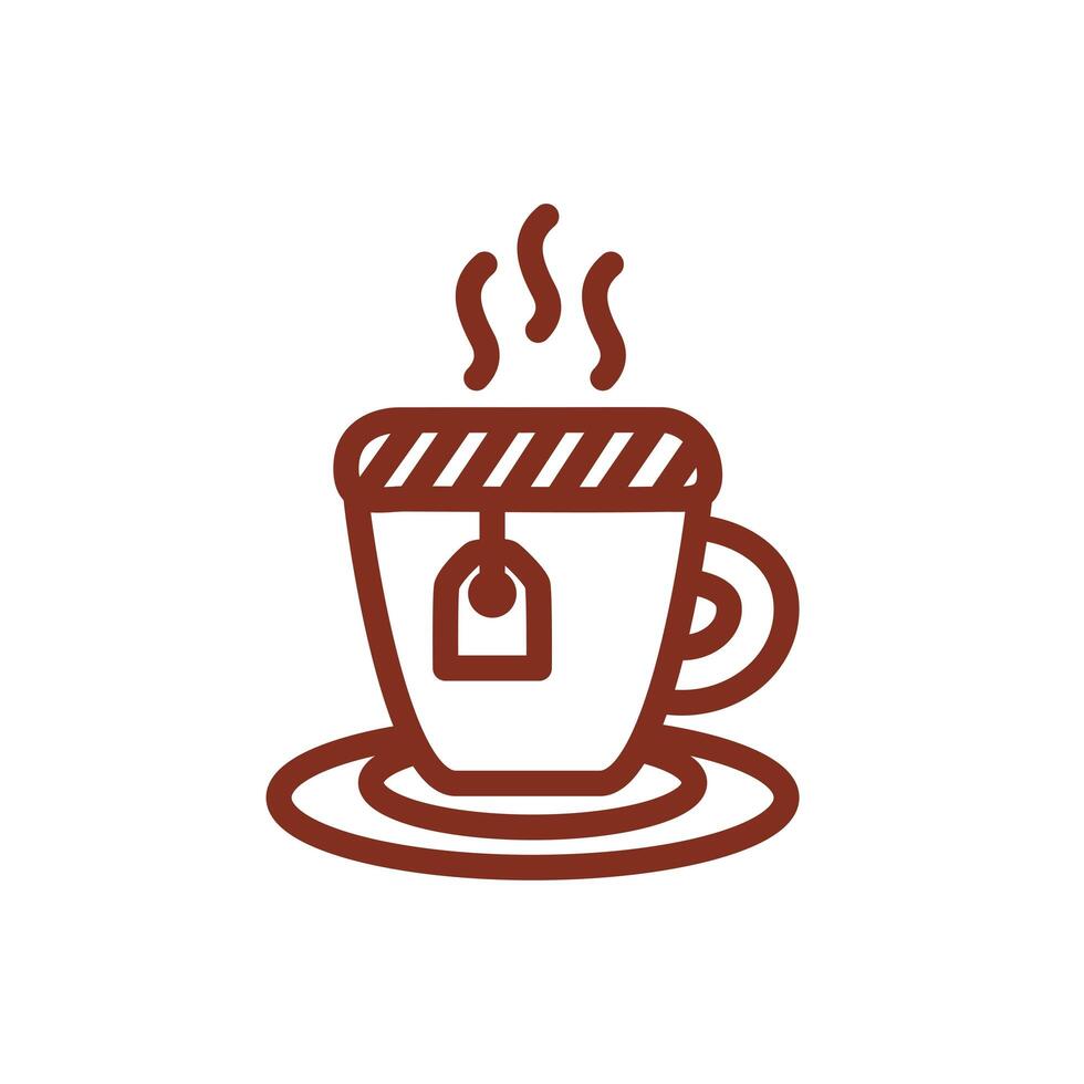 tea mug beverage line style icon vector