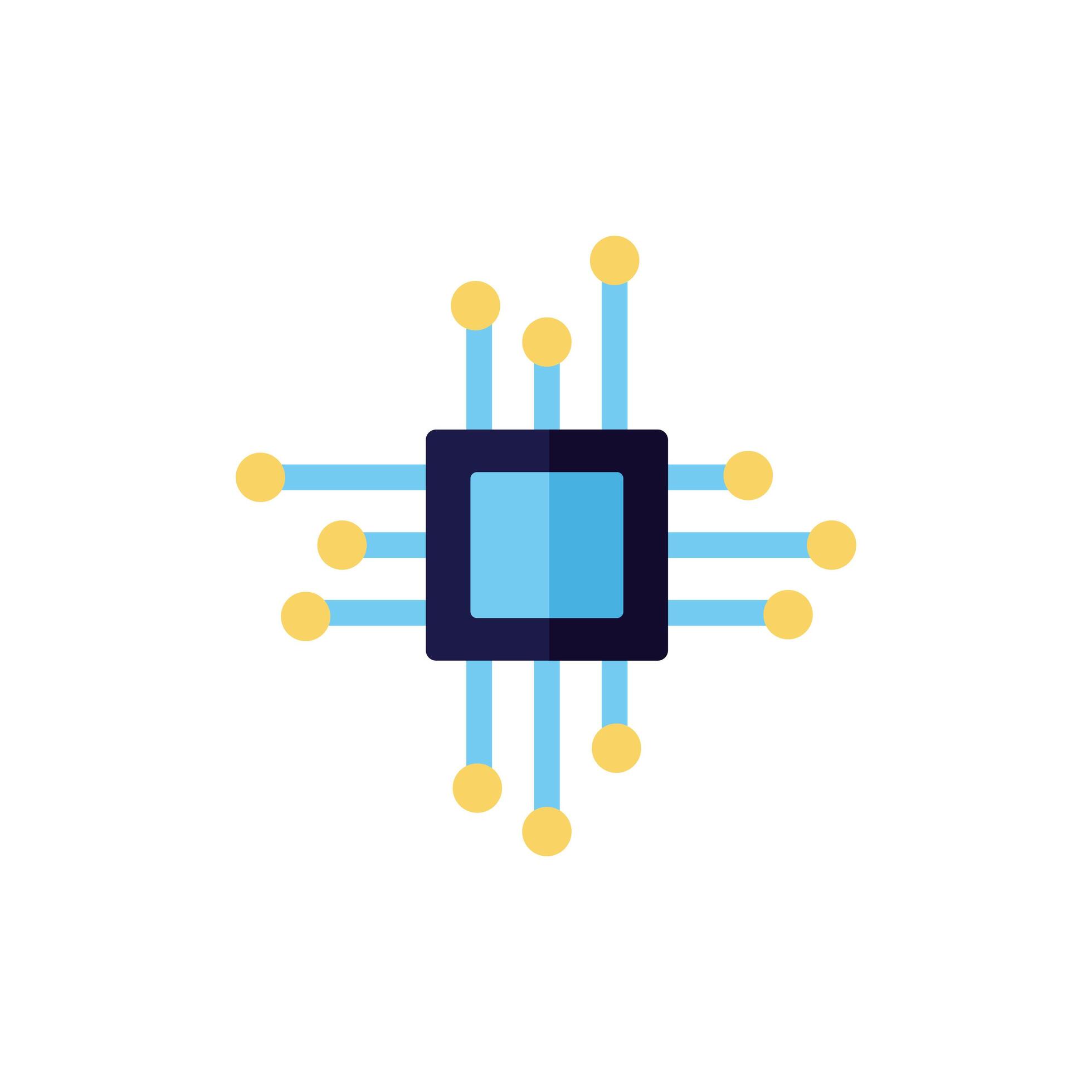 computer processor chip flat style 2661186 Vector Art at Vecteezy