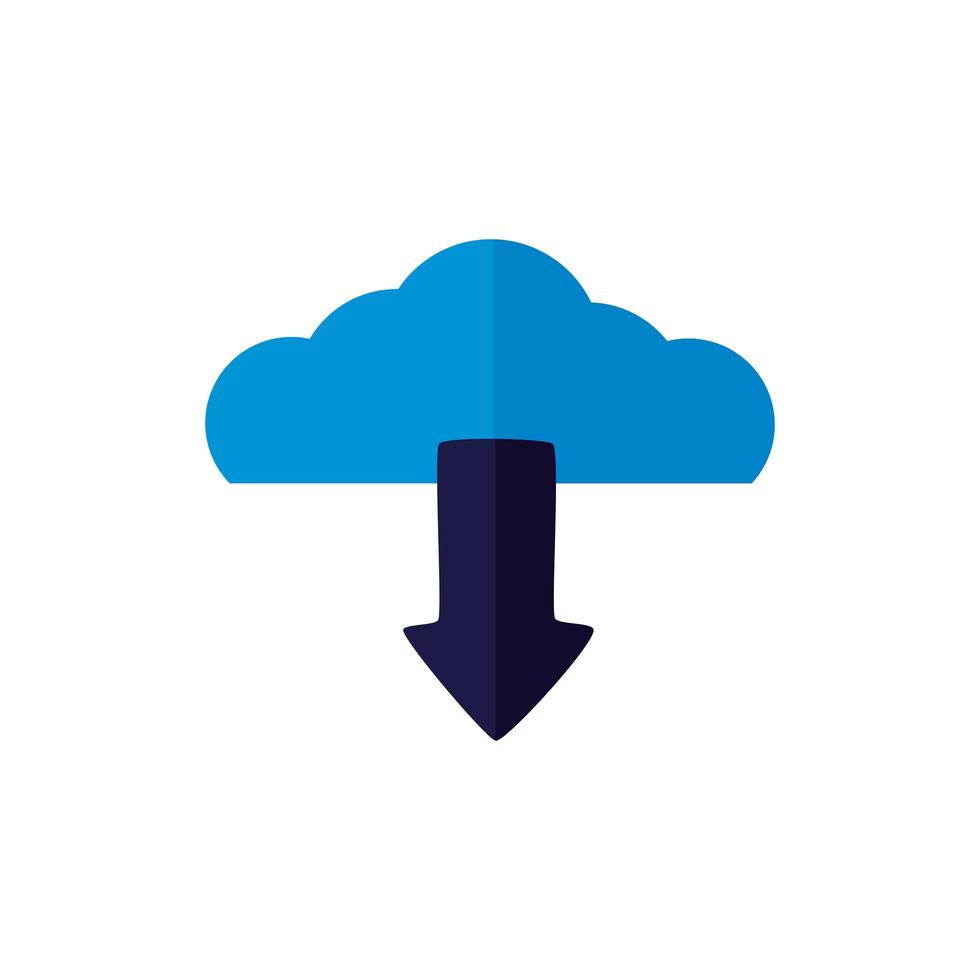 cloud computing with arrow download flat style vector