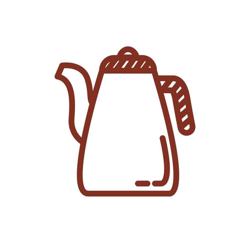 coffee in teapot drink line style icon vector