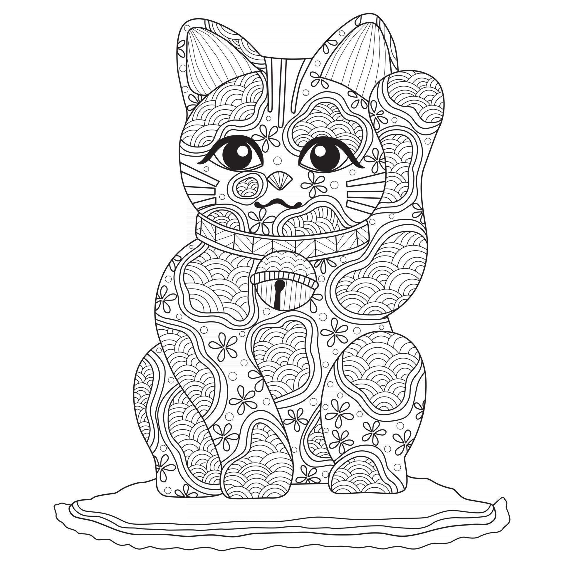 Сложные раскраски котики