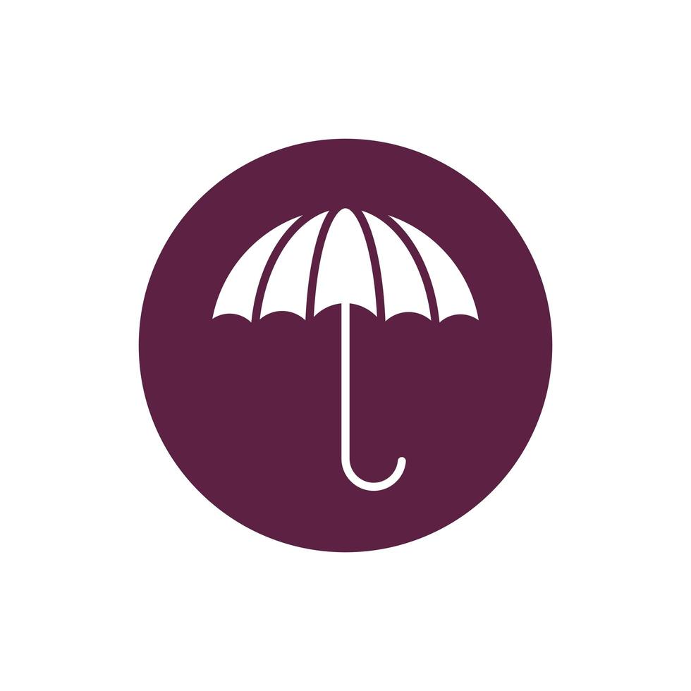 icono de estilo de bloque de verano de paraguas vector