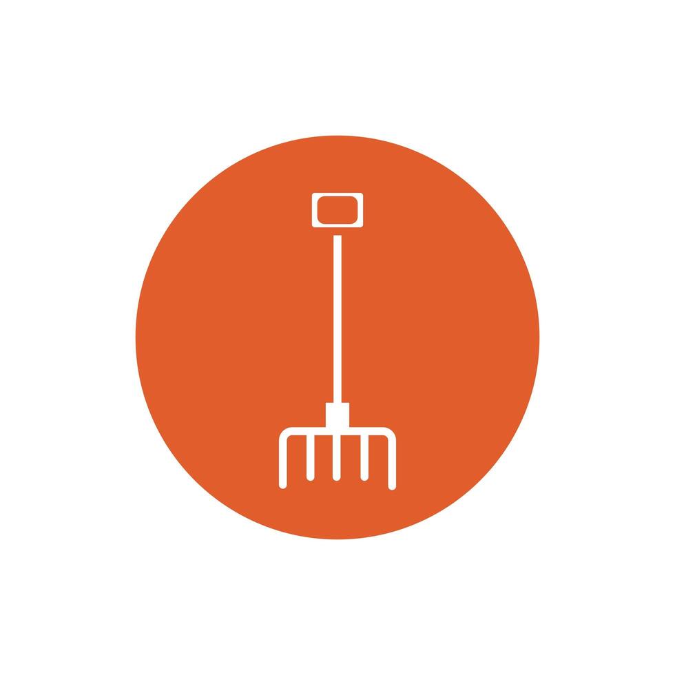 rake farm tool block style icon vector