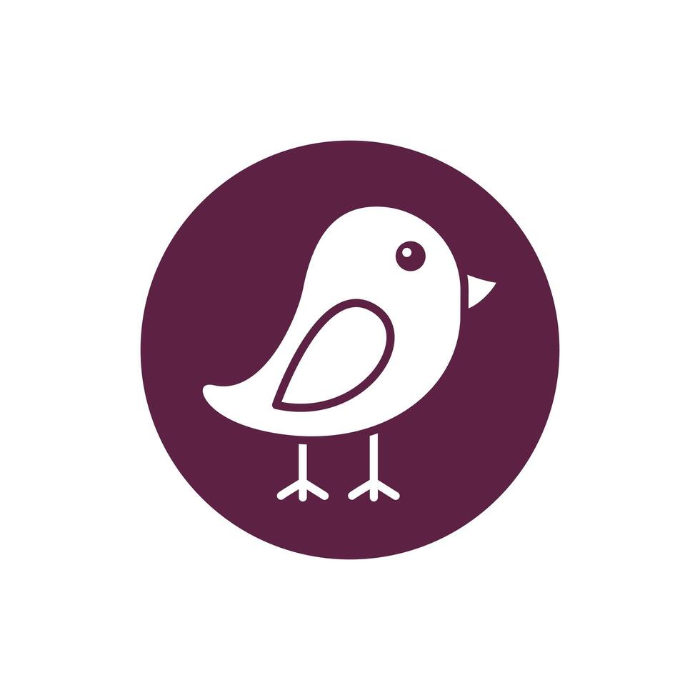 cute little chick spring block style vector