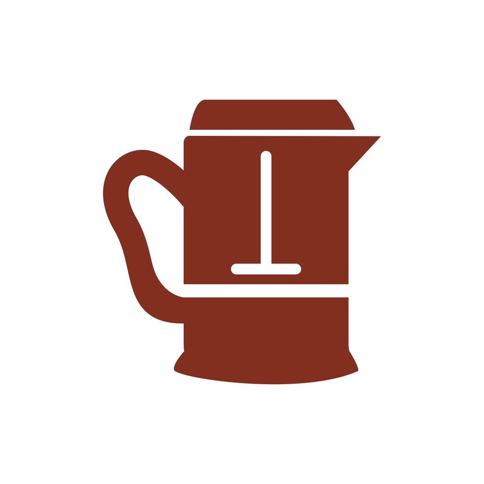coffee kettle drink silhouette style icon vector