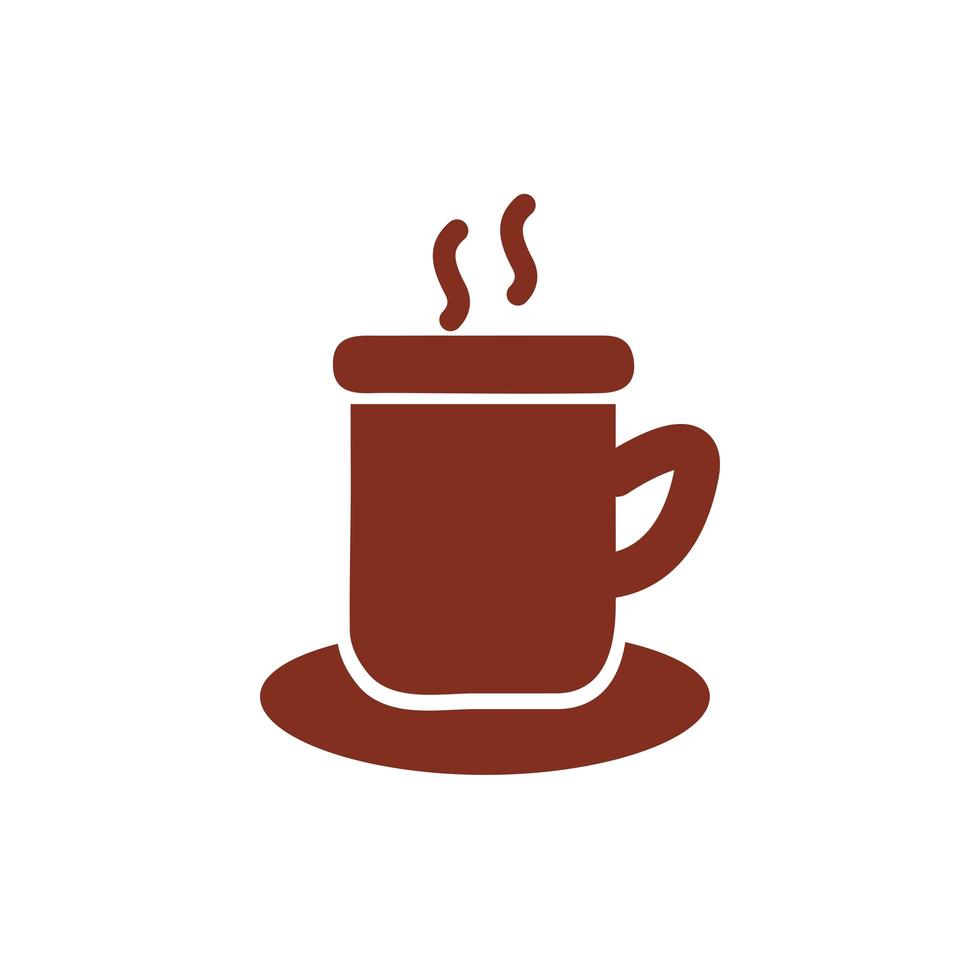 coffee cup drink silhouette style icon vector