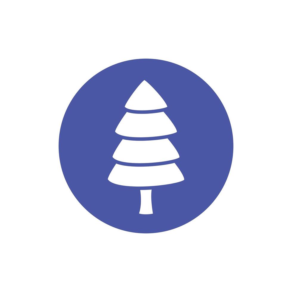 pine tree plant nature block style icon vector