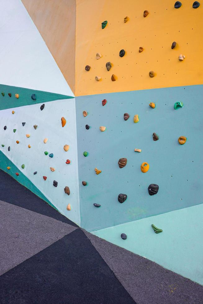 colorful climbing wall on the street photo