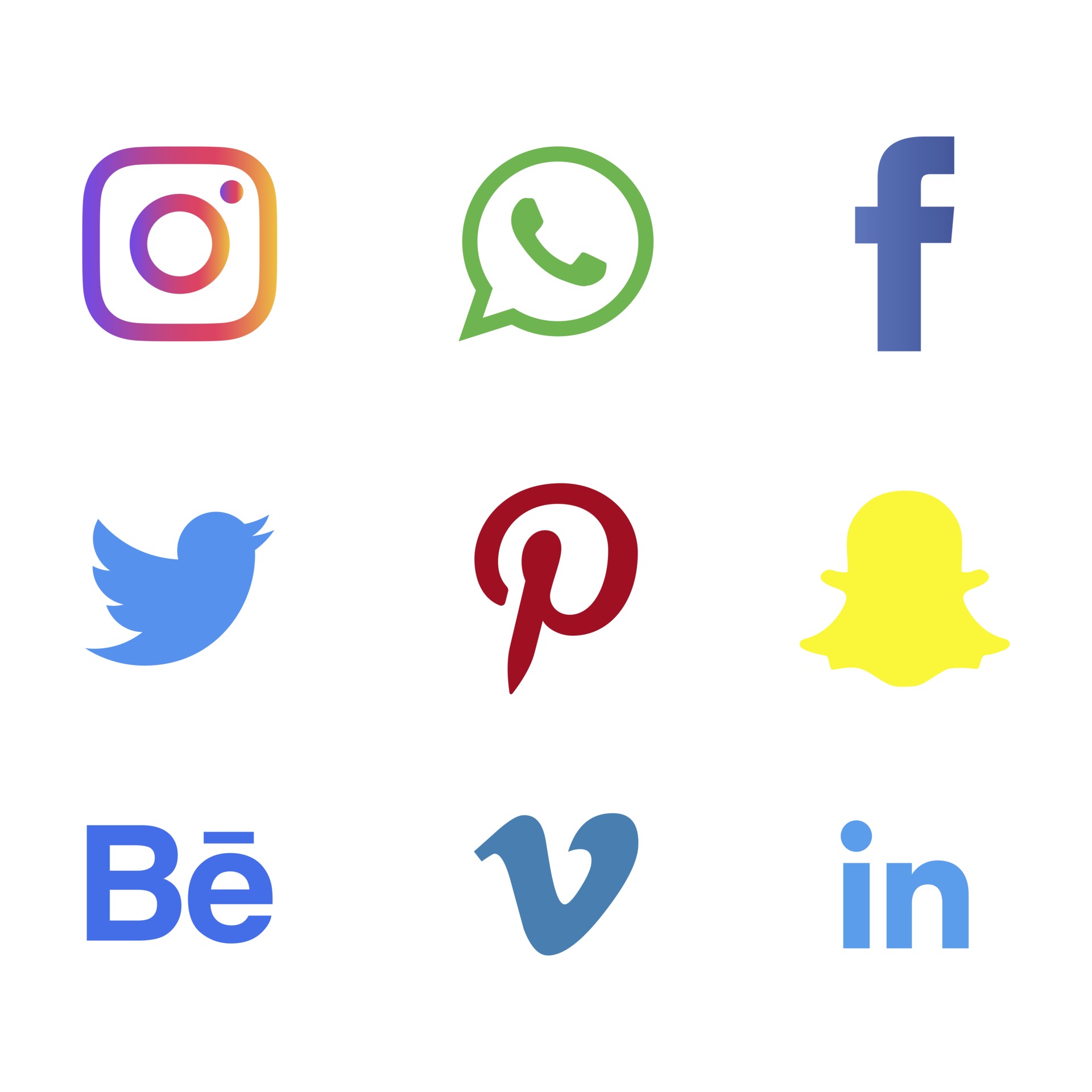 Social Media Icons Bundle Facebook Instagram Snapchat Twitter Linkedin And Other Logo Buttons Vector Art At Vecteezy