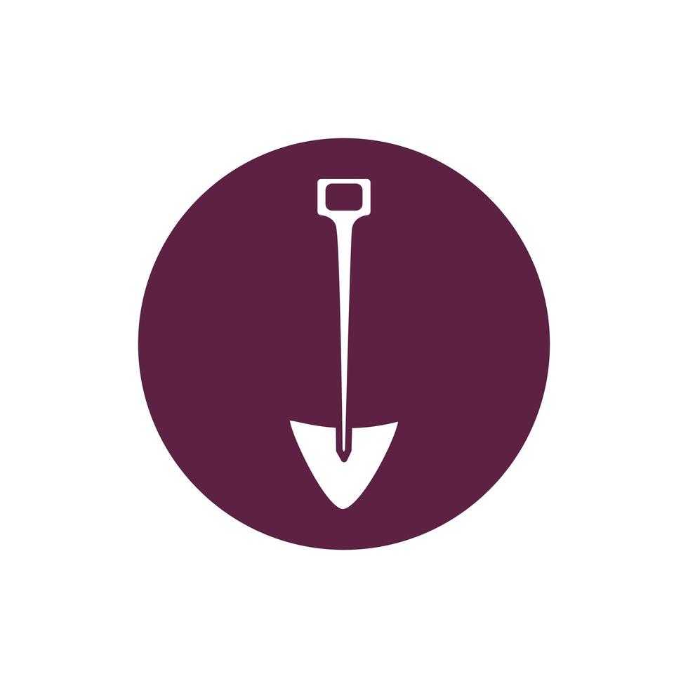 icono de estilo de bloque de herramienta de granja de pala vector
