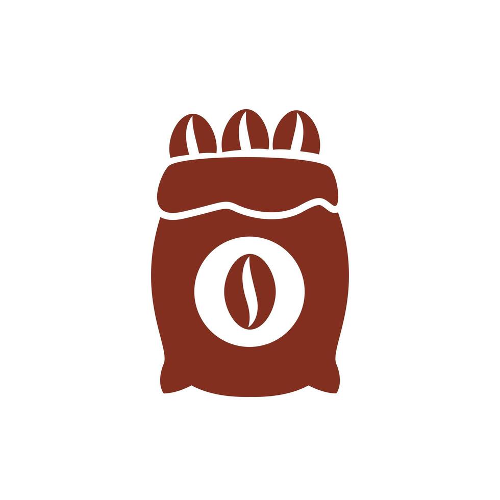 coffee sack product silhouette style icon vector