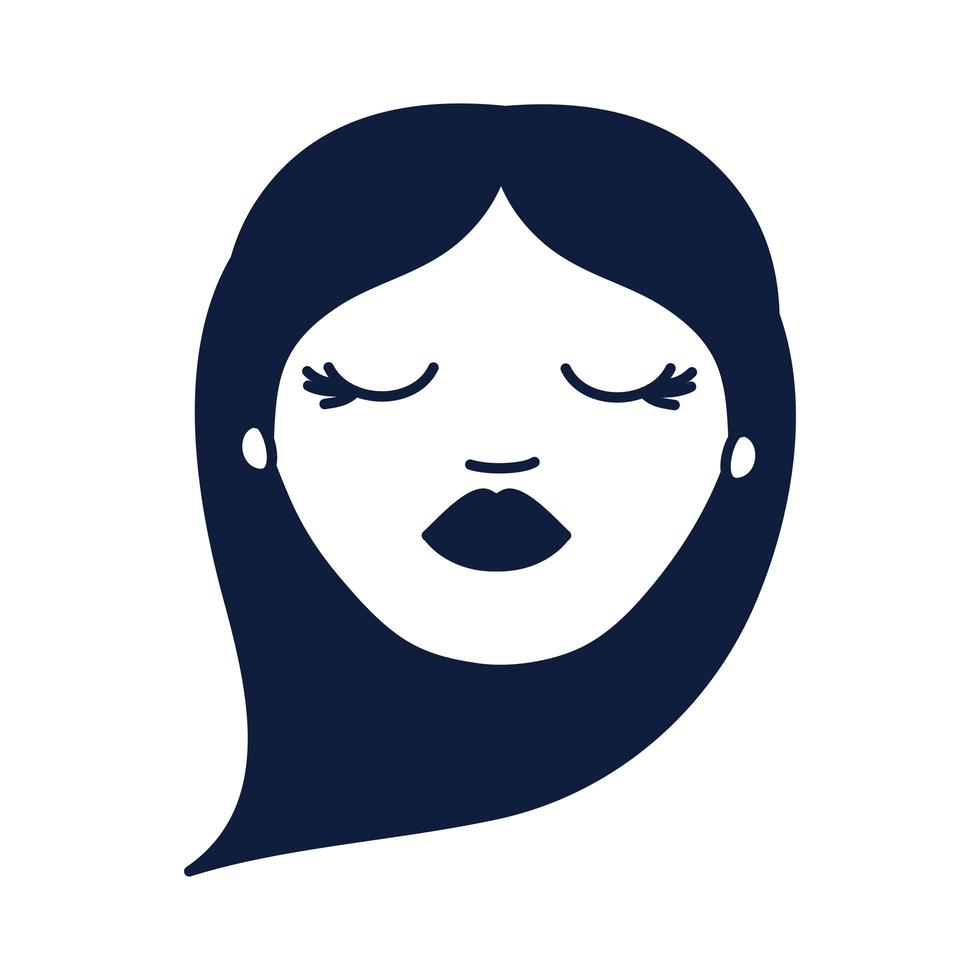 young woman head avatar character vector
