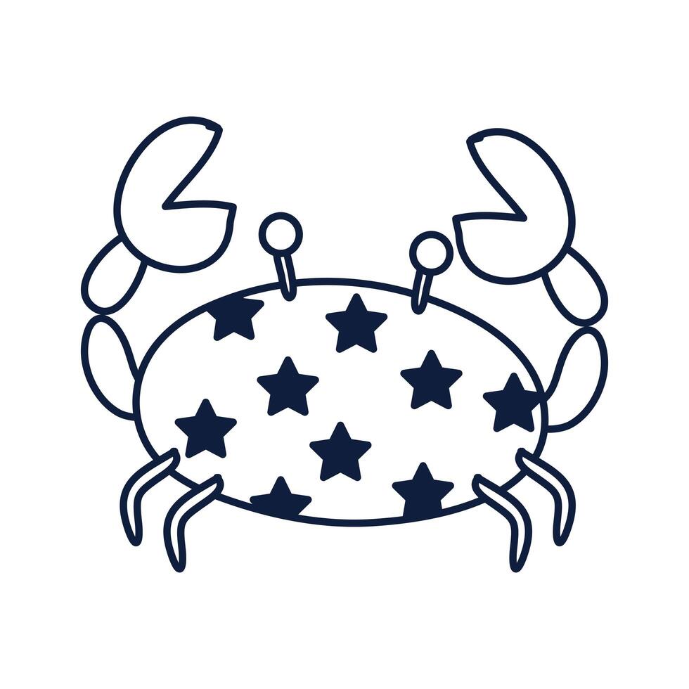 crab sea life animal icon vector