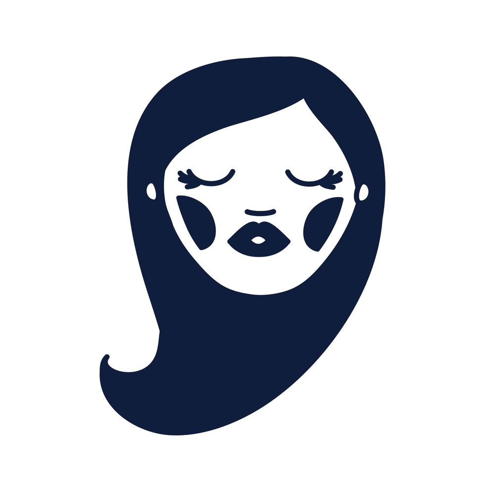 personaje de avatar de cabeza de mujer joven vector