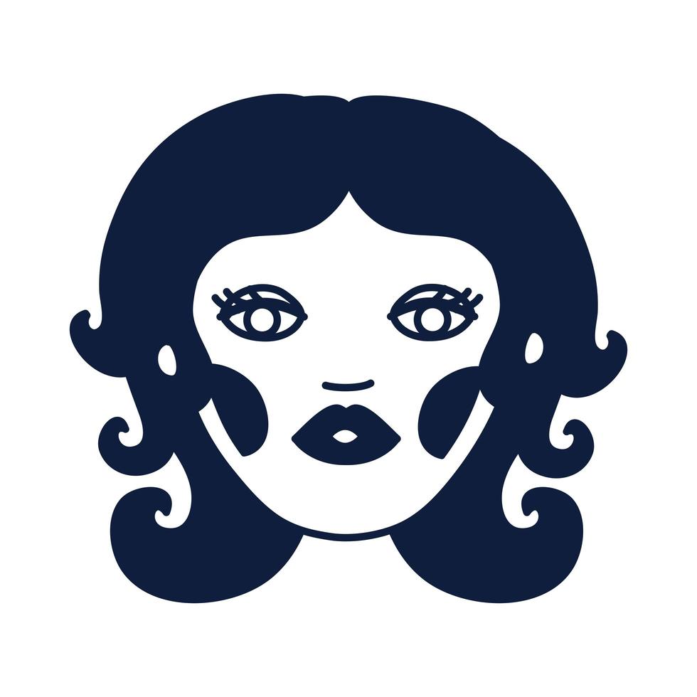 young woman head avatar character vector