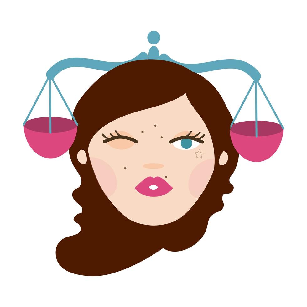 beautiful woman with libra zodiac sign vector