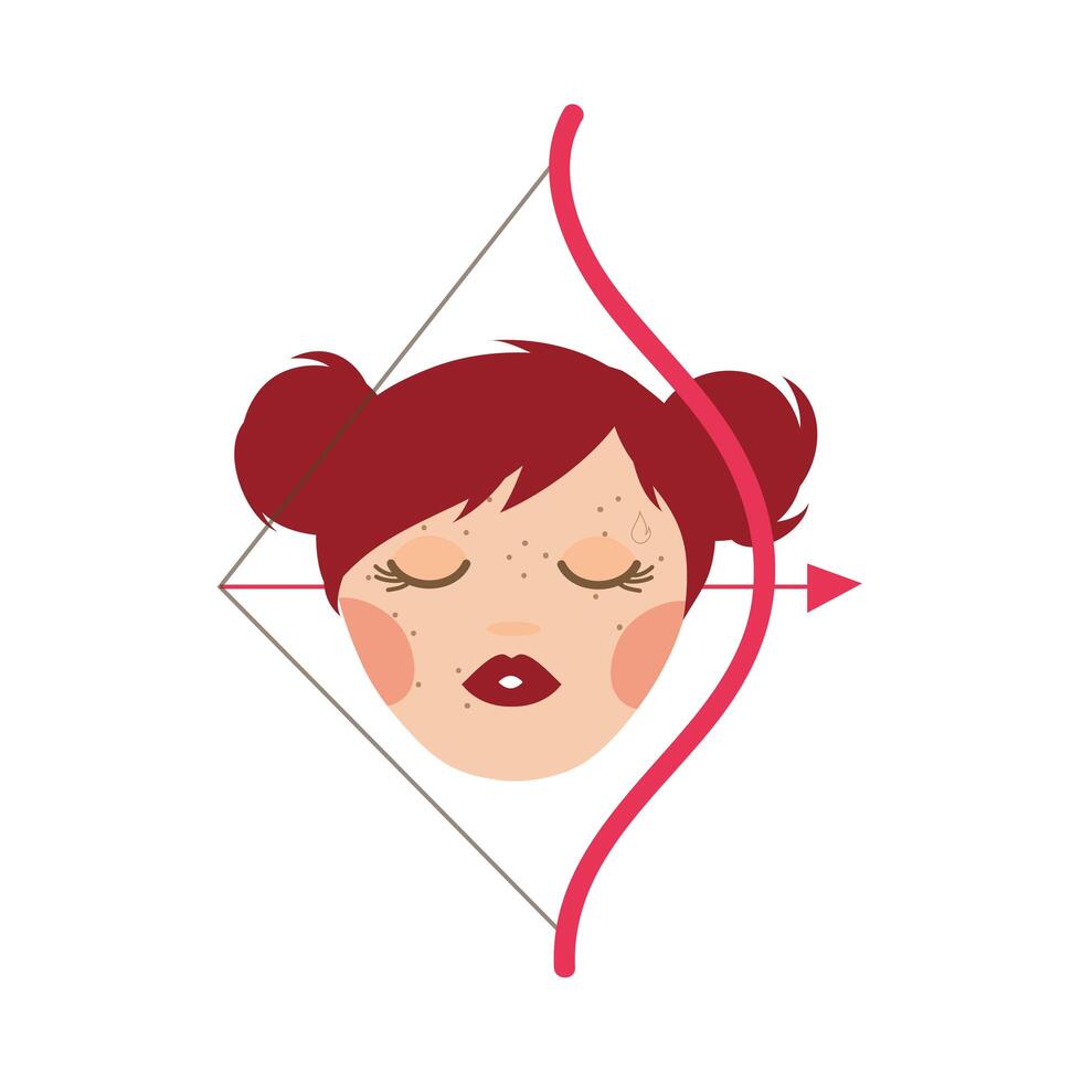 beautiful woman with sagittarius zodiac sign vector