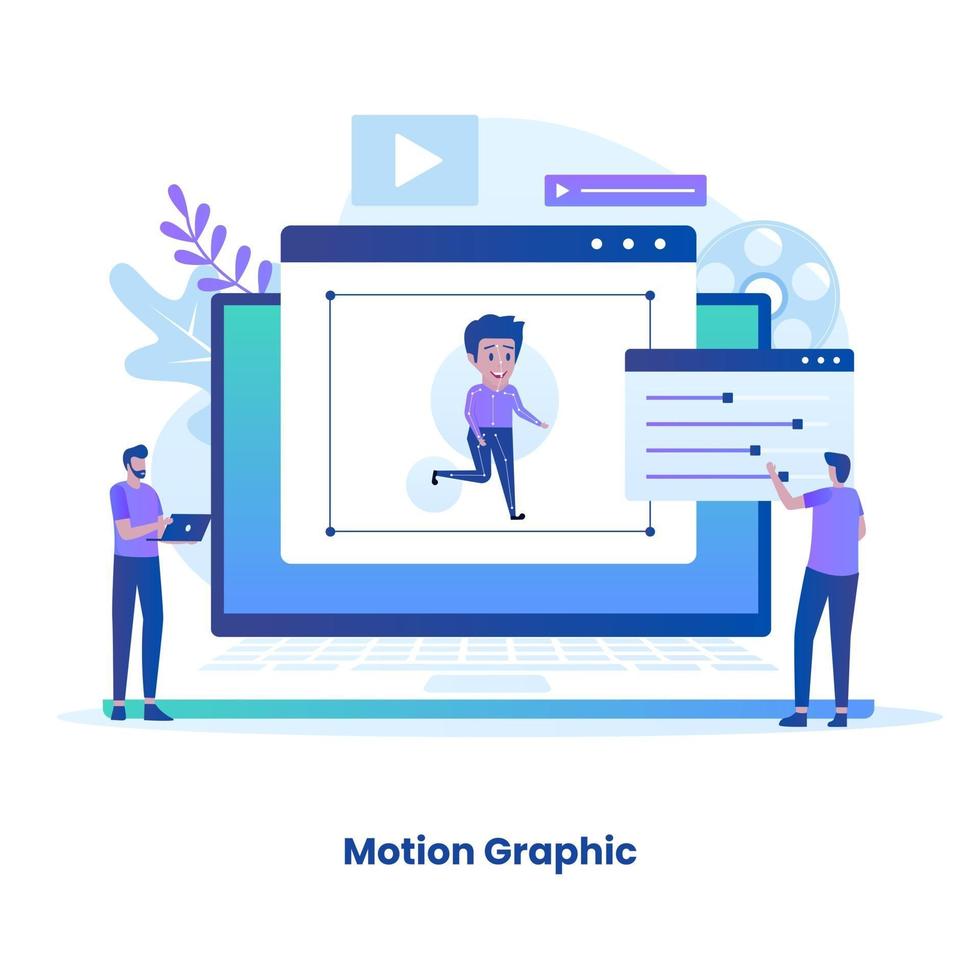 Flat design motion graphic concept vector