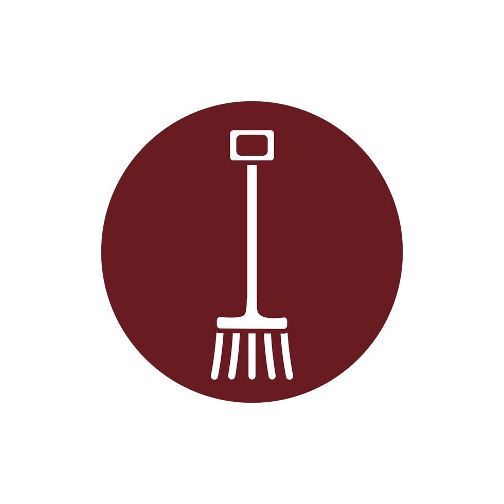 rake farm tool block style icon vector