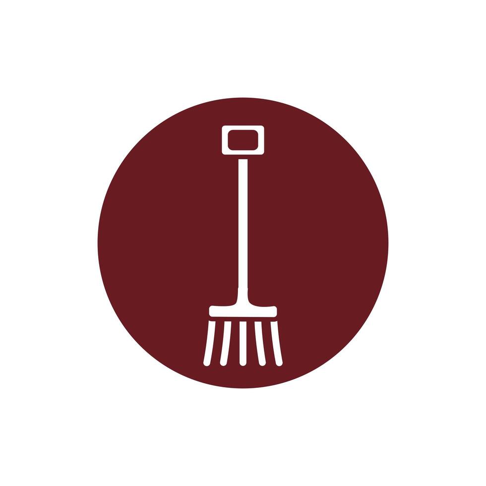 rake farm tool block style icon vector