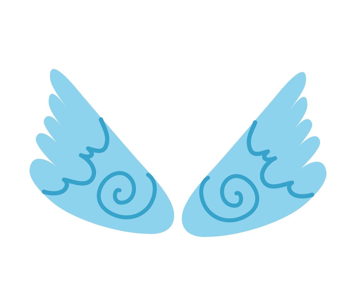 wings angel flat style icon vector