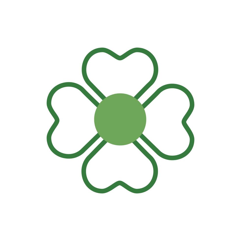cute flower spring half color style icon vector