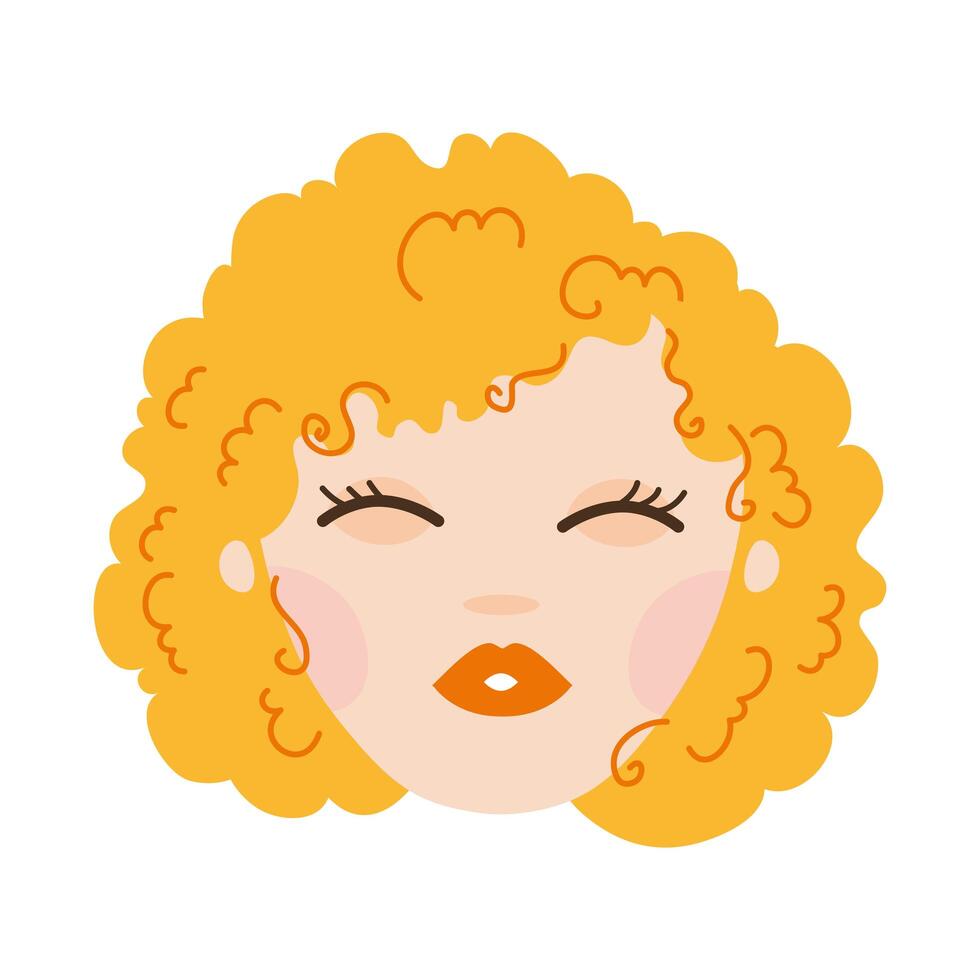 young woman with blond hair avatar character vector