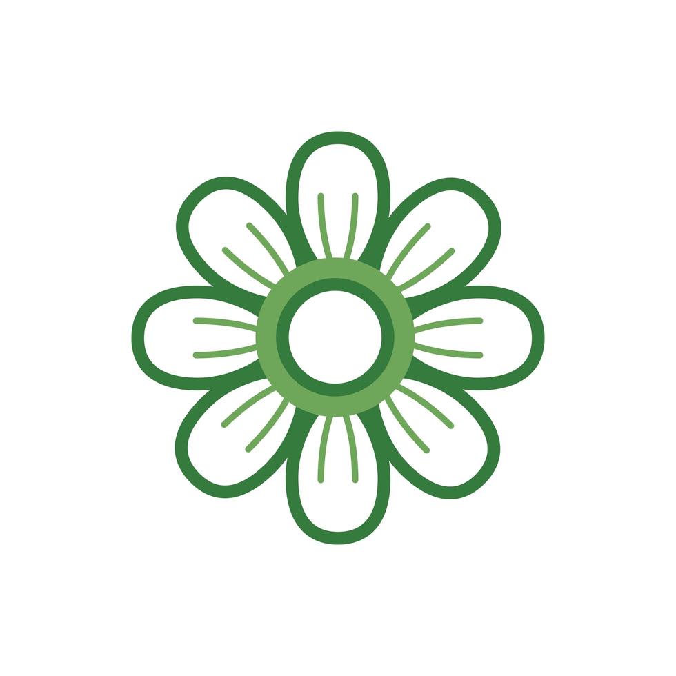 lindo icono de estilo de medio color de primavera de flor vector