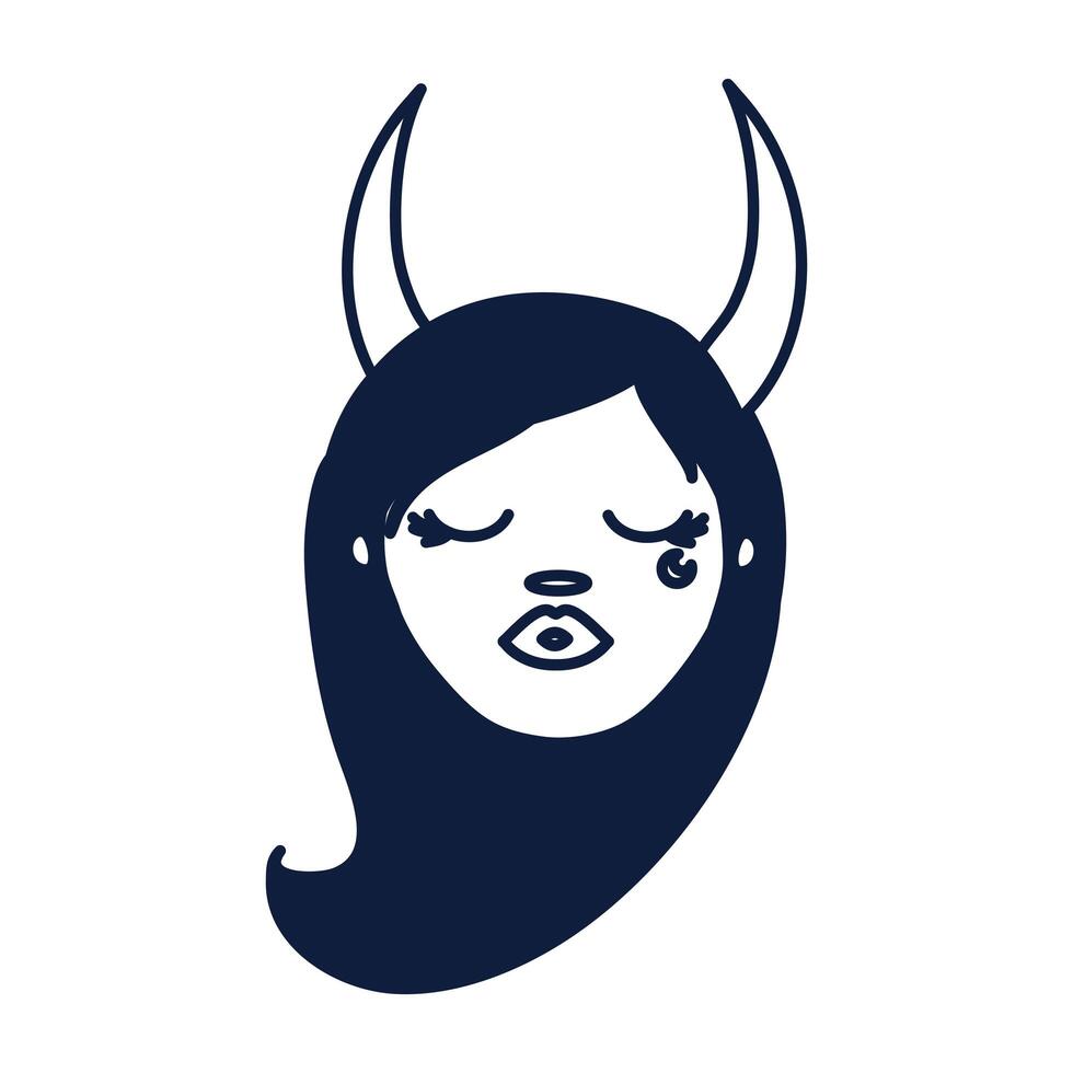 beautiful woman with taurus zodiac sign vector