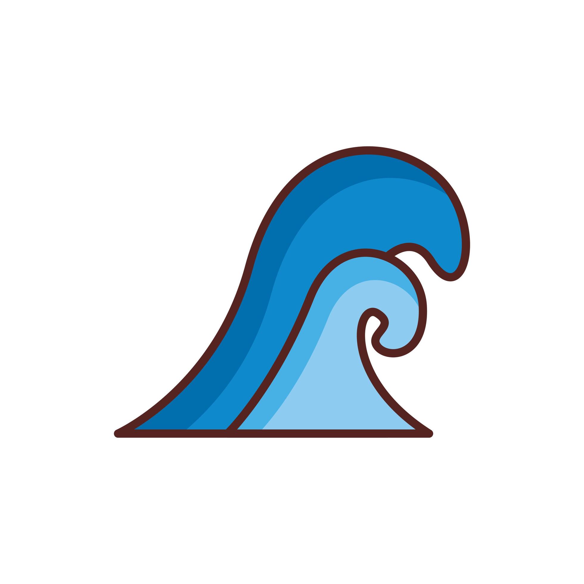 sea wave water line color style 2662149 Vector Art at Vecteezy