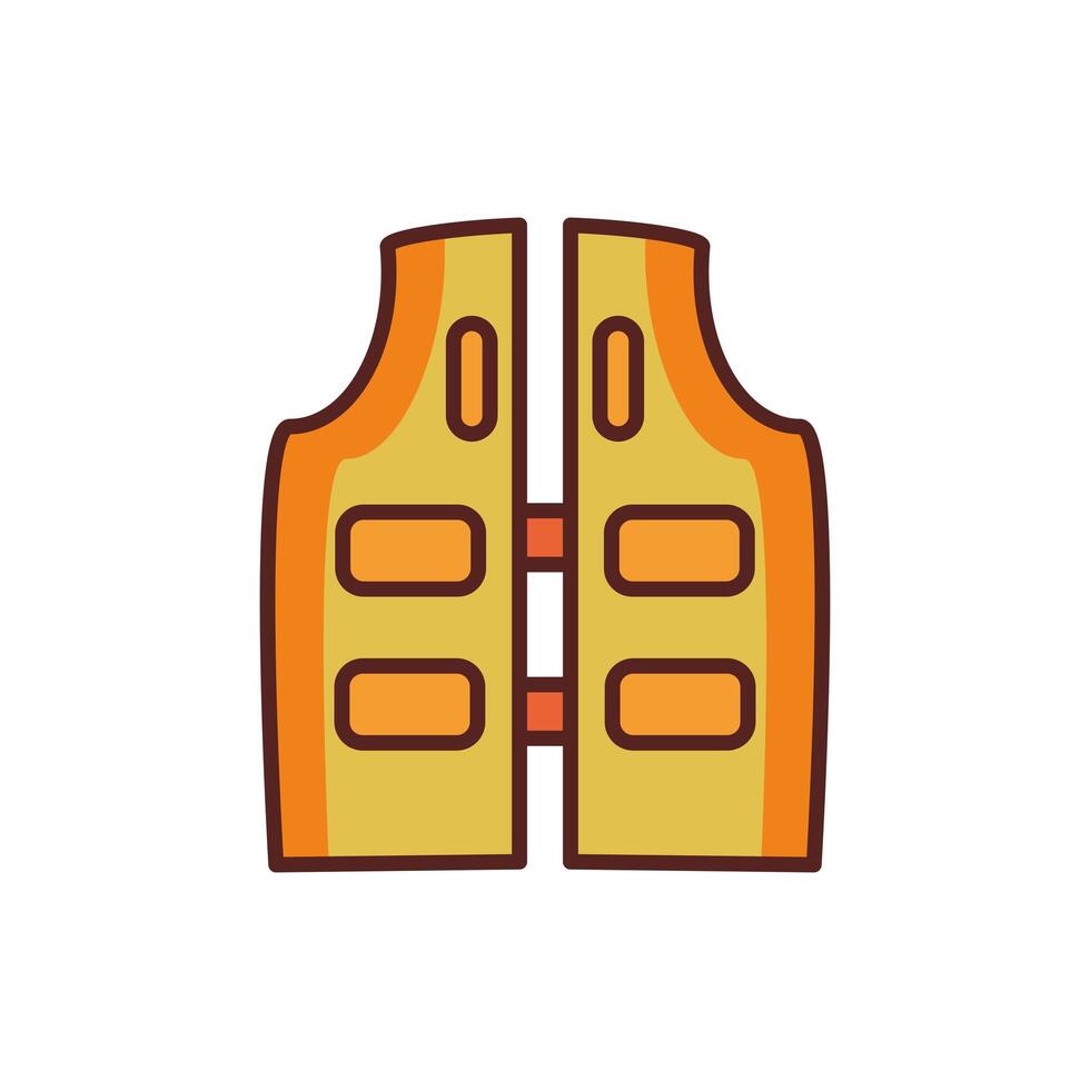 float vest accessory line color style icon vector