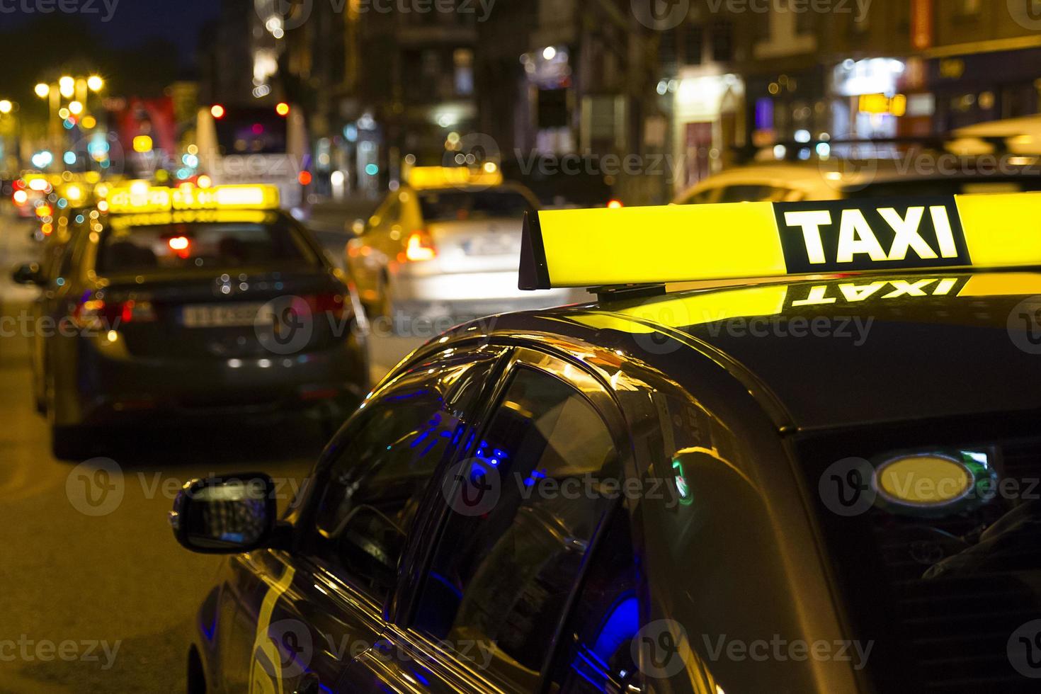 Taxi driver on the road photo