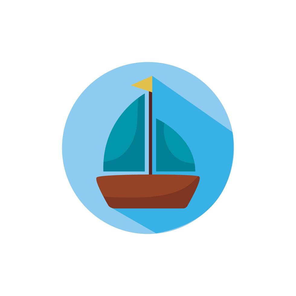 sailboat ship block style icon vector