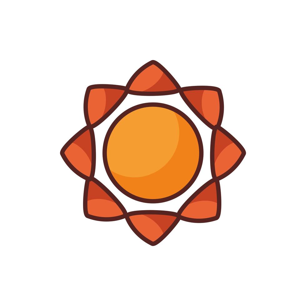 icono de estilo de color de línea de verano de sol vector