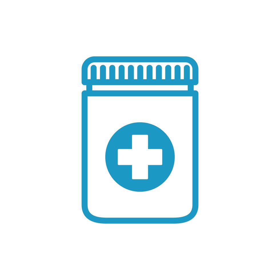 medicine bottle drug line style icon vector
