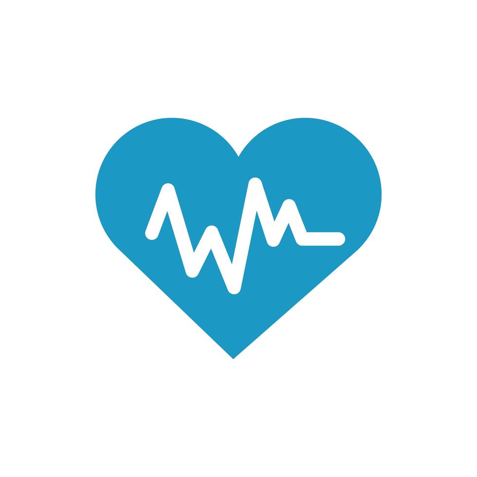 icono de línea de pulso de cardiología de corazón médico vector
